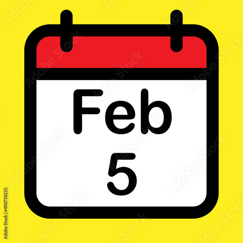 Calendar icon fifth February