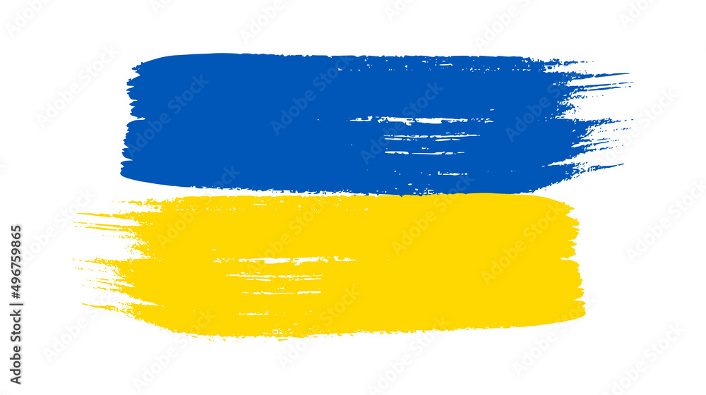 Obraz premium Ukrainian national flag in grunge style