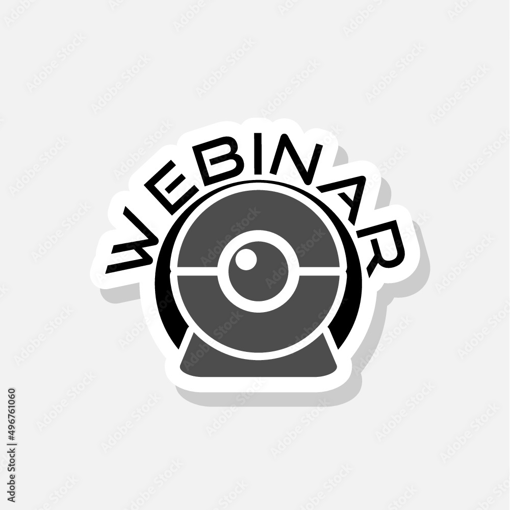 Online webinar sticker icon isolated on white background Online webinar sticker icon isolated on white background