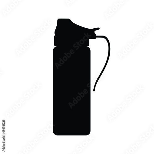 Bottle hydro flask, liquid container silhouette vector isolated.