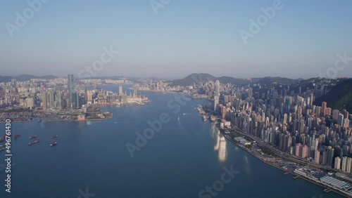 Wallpaper Mural Beautiful aerial footage of cityscape of Hong Kong West side Torontodigital.ca
