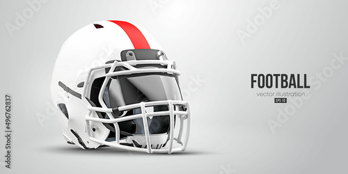 Realistic silhouette of a NFL american football helmet man in action isolated white background. Vector illustration