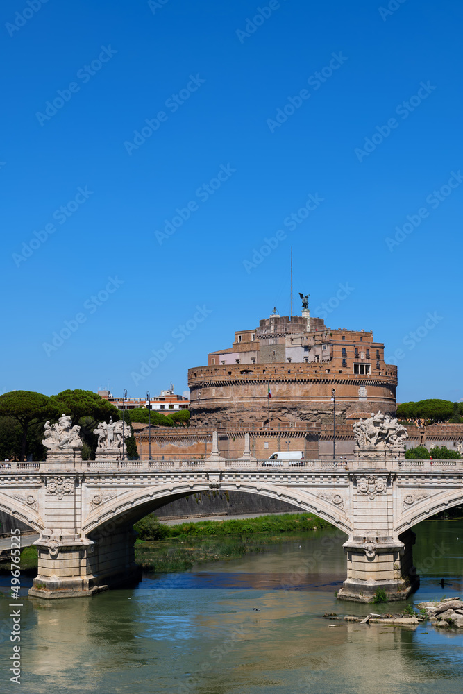 Bridge and Castle In Rome, Italy