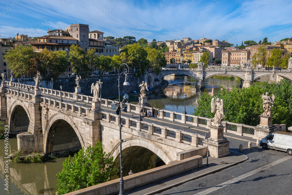 Rome Cityscape With Ponte St Angelo