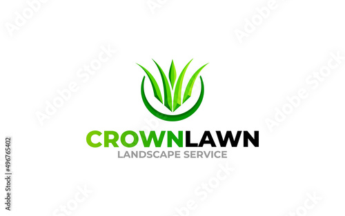 Illustration vector graphic of lawn care, landscape, grass concept logo design template-01