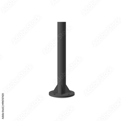 Cylinder pole for billboards and lighting realistic vector illustration isolated. © sabelskaya