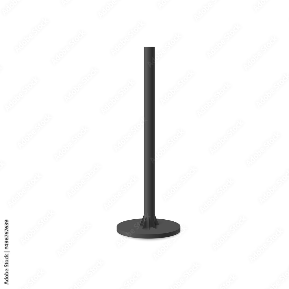 Cylinder pole with reinforcing on base realistic vector illustration isolated. Cylinder pole with reinforcing on base realistic vector illustration isolated.