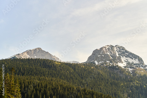 View of the mountains in the Durmitor National Park in Montenegro. High quality photo