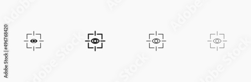 Eye in scope vector icon. Eye in aim vector illustration