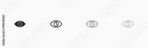 Eye with clock vector illustrtion. Timer in eye vector icon