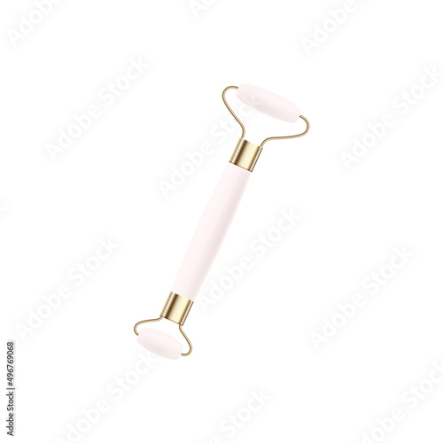 Gua sha face massage beige jade roller