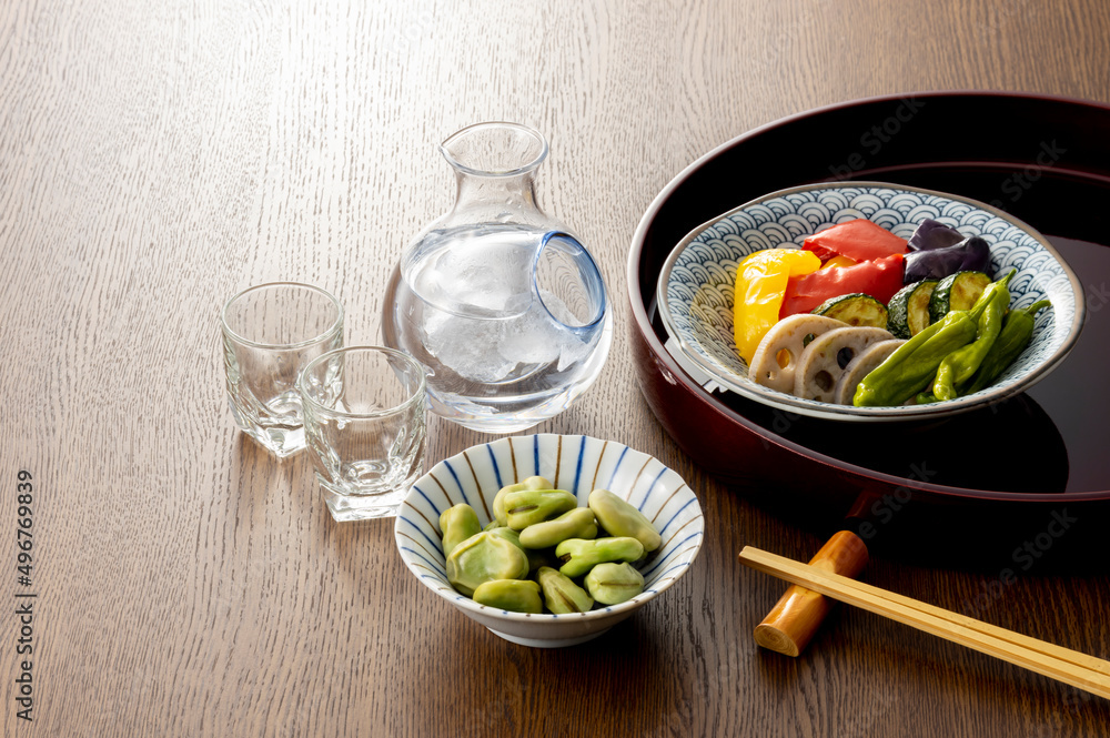 冷酒とおつまみ 冷酒とおつまみ
