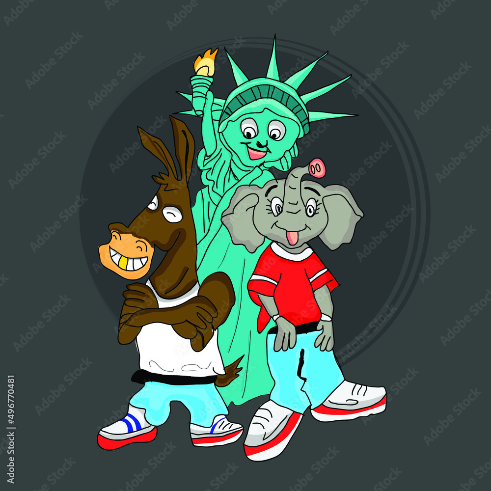 cute American mascot vector illustration cute American mascot vector illustration