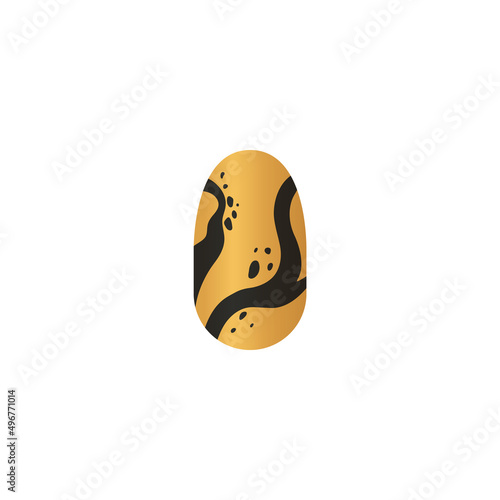 Fashion painted nail with trendy manicure realistic vector illustration isolated.