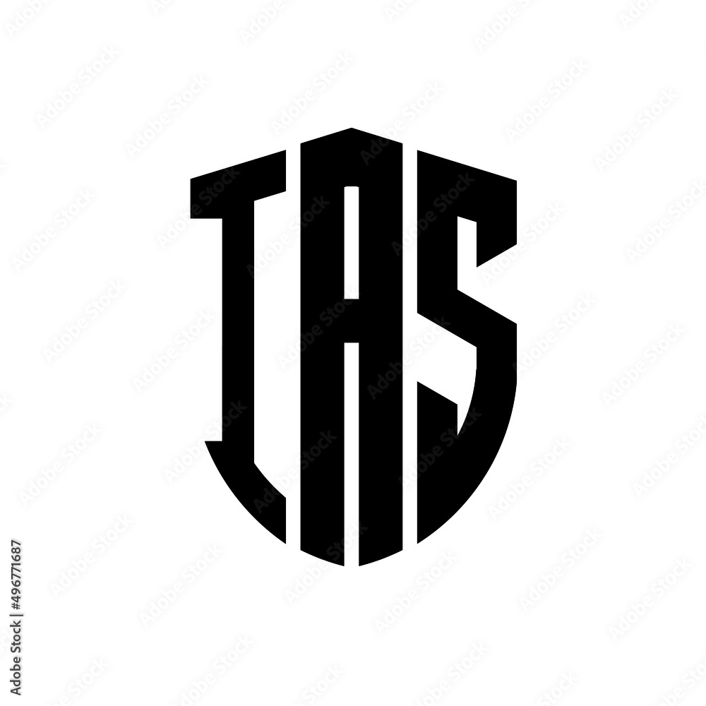 IAS letter logo design. IAS modern letter logo with black background