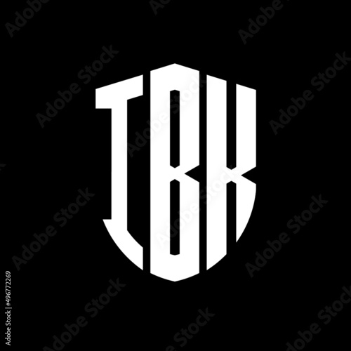 IBK letter logo design. IBK modern letter logo with black background. IBK creative  letter logo. simple and modern letter logo. vector logo modern alphabet font overlap style. Initial letters IBK   photo