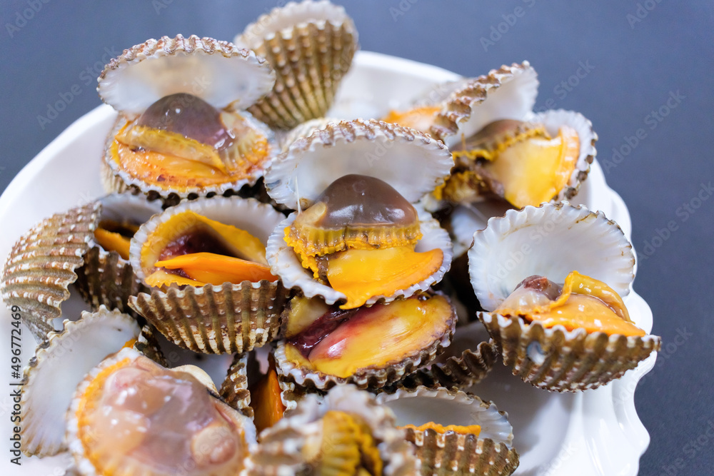 Steamed blanched clams with seafood sauce,Thai Food