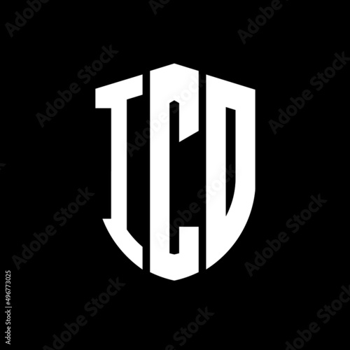 ICD letter logo design. ICD modern letter logo with black background. ICD creative  letter logo. simple and modern letter logo. vector logo modern alphabet font overlap style. Initial letters ICD   photo