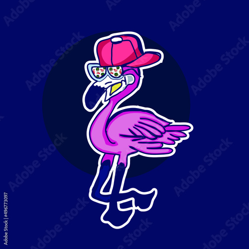 cool flamingo vector