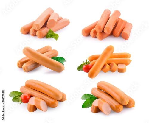 Sausage set isolated on white background