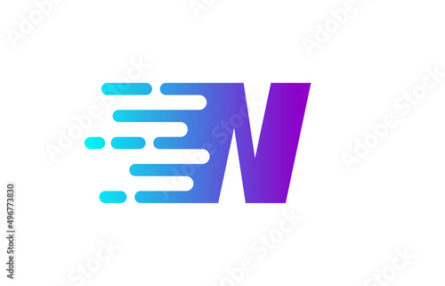 Tech Letter N Speed Line Logo Concept. Fast Motion Icon Vector Illustration