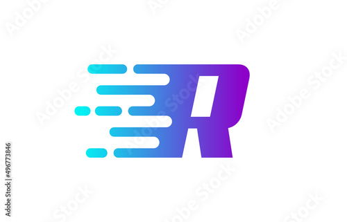 Tech Letter R Speed Line Logo Concept. Fast Motion Icon Vector Illustration © Metreco