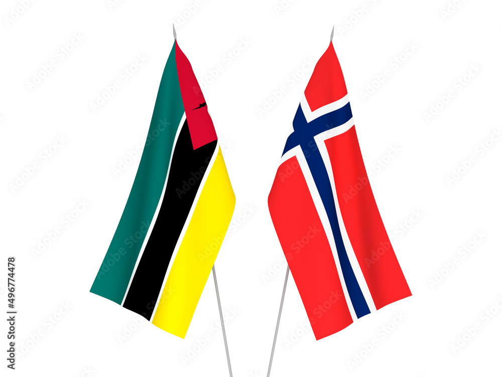 Norway and Republic of Mozambique flags