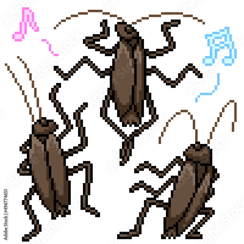 pixel art cockroach music dance