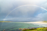 Amazing rainbow above Narin Strand by Portnoo in County Donegal Ireland