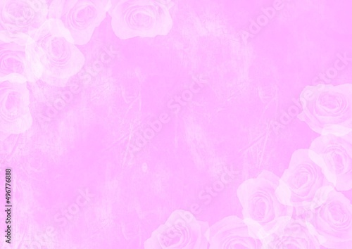 ばらとピンクのアンティーク背景 © shinoburedo