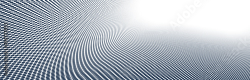 Grey dots in 3D perspective vector abstract background, dotted pattern cool design, wave stream of science technology or business blank template for ads.