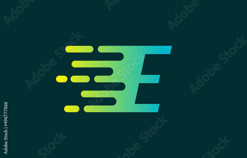 E Letter Speed Line Logo Concept. Fast Motion Icon Vector Illustration for Your Application, Web or Project.