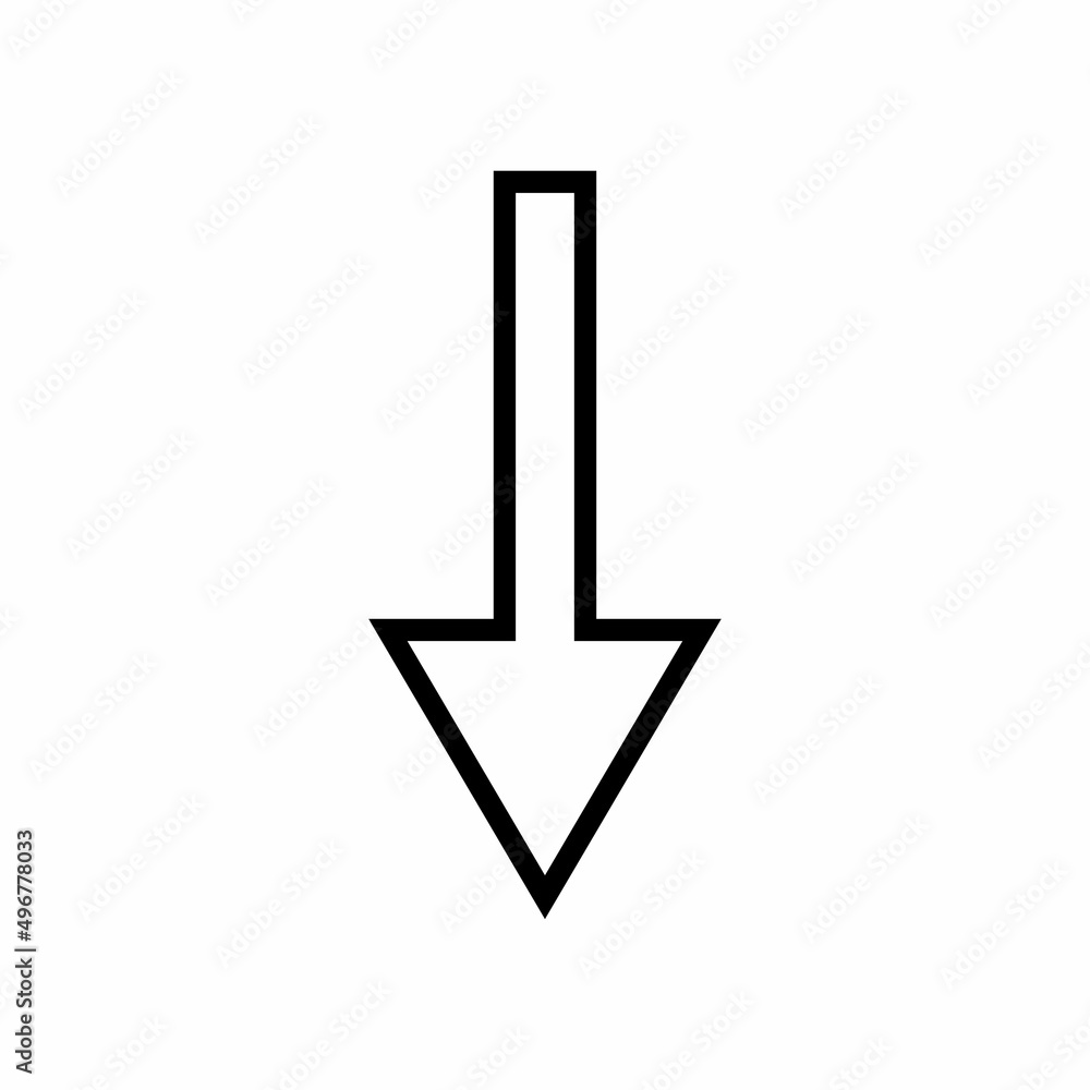 Arrow part down vector icon logo background Arrow part down vector icon logo background