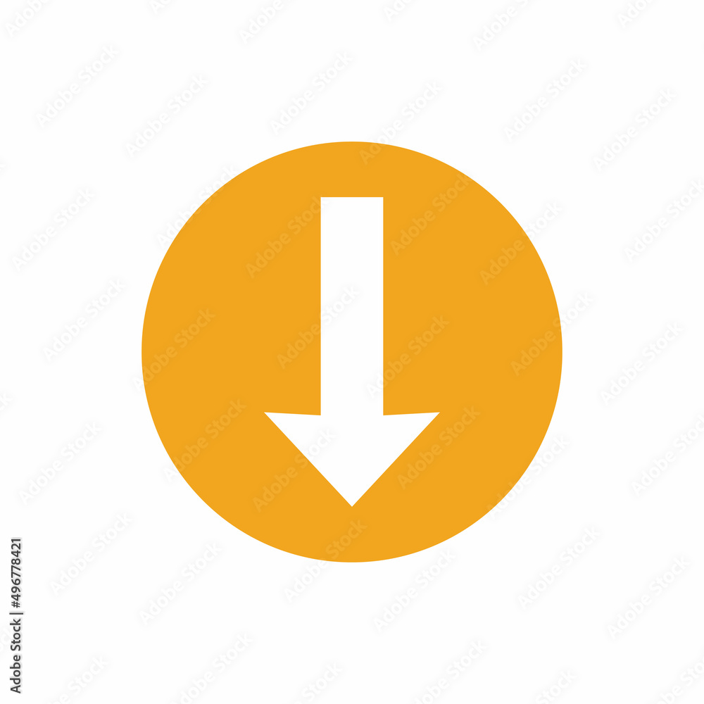 Arrow part down vector icon logo background Arrow part down vector icon logo background