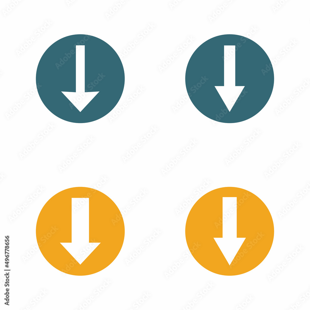 Arrow part down set vector icon logo background Arrow part down set vector icon logo background