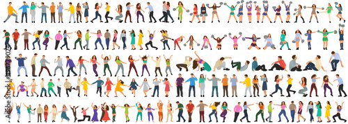 set people flat design, isolated, vector