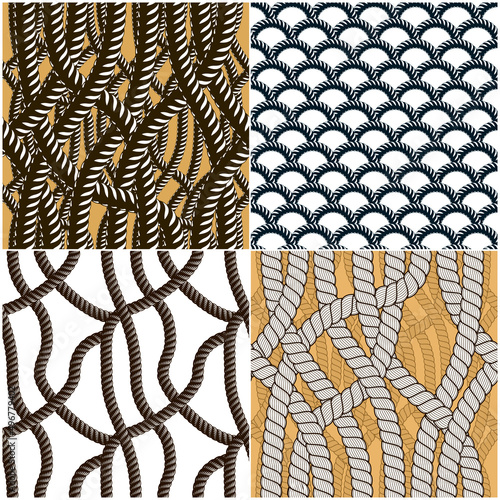 Seamless nautical rope patt...