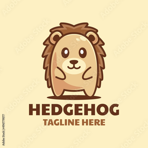 Cute Hedgehog Cartoon Logo Design
