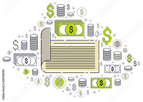 Paper document with icon se...