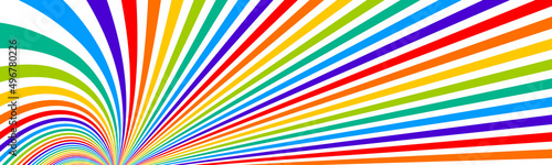 Psychedelic rainbow colored optical illusion lines vector insane art background, LSD hallucination delirium, surreal op art linear curves in hyper 3D perspective, hypnotic design.