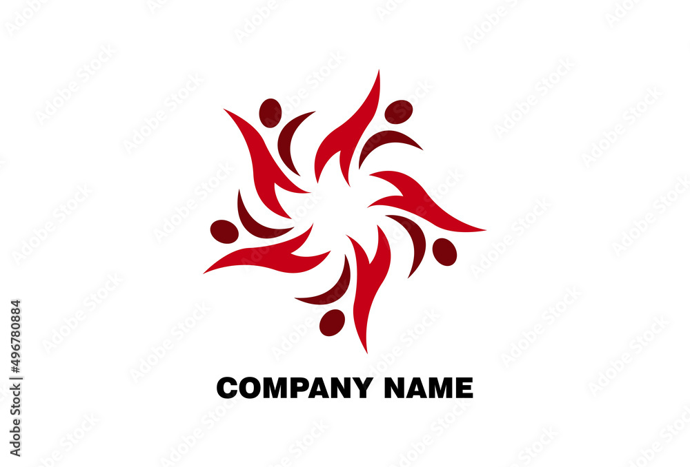Abstract people symbol, togetherness and community concept design, creative hub, social connection icon, template Abstract people symbol, togetherness and community concept design, creative hub, social connection icon, template