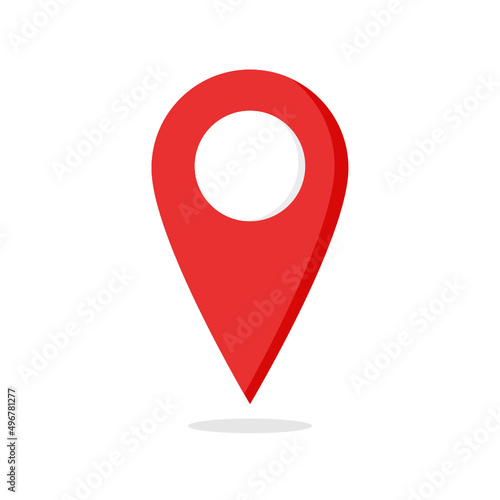 Free Download Red Location icon on white background. - GFXLoad