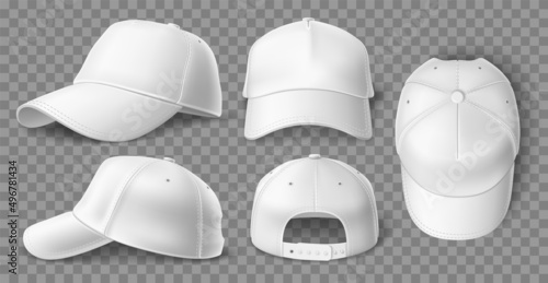 Obraz na plátně Realistic white baseball cap mockup