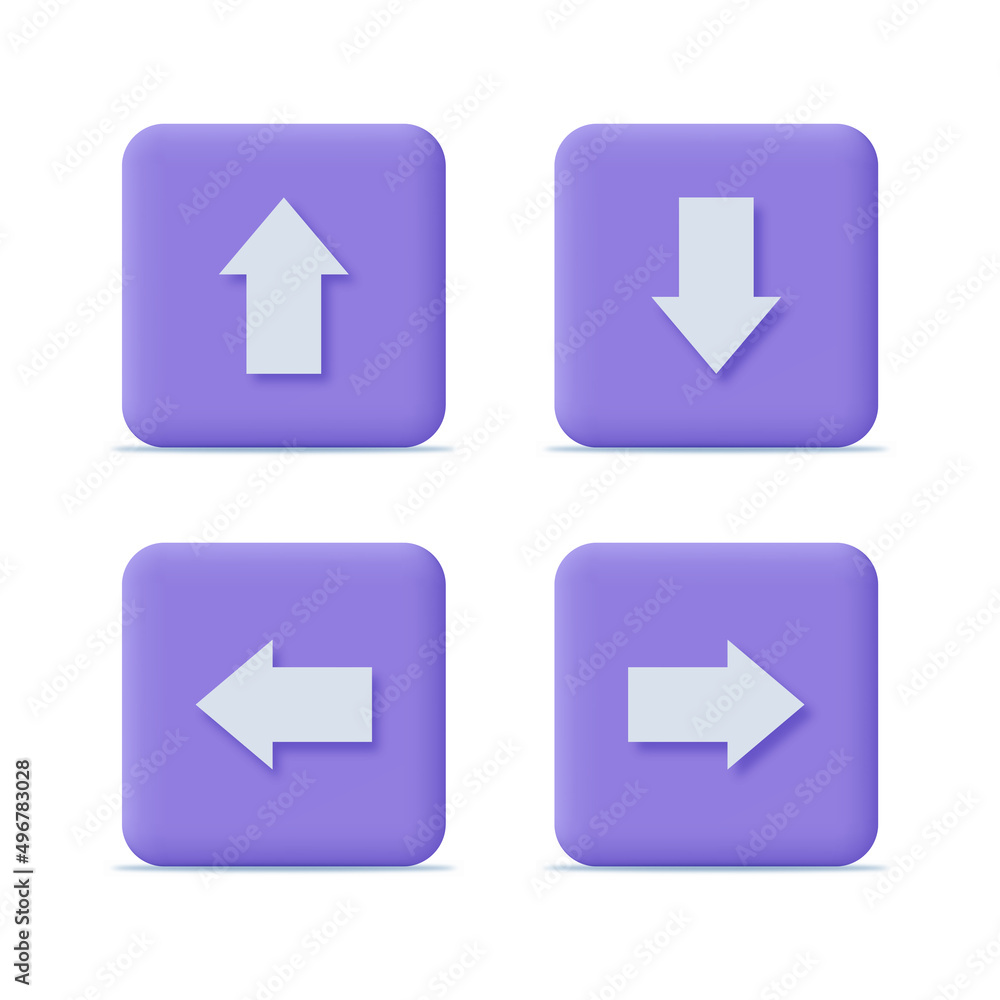 Arrows icon symbol collection. 3D design concept. Vector illustration Arrows icon symbol collection. 3D design concept. Vector illustration
