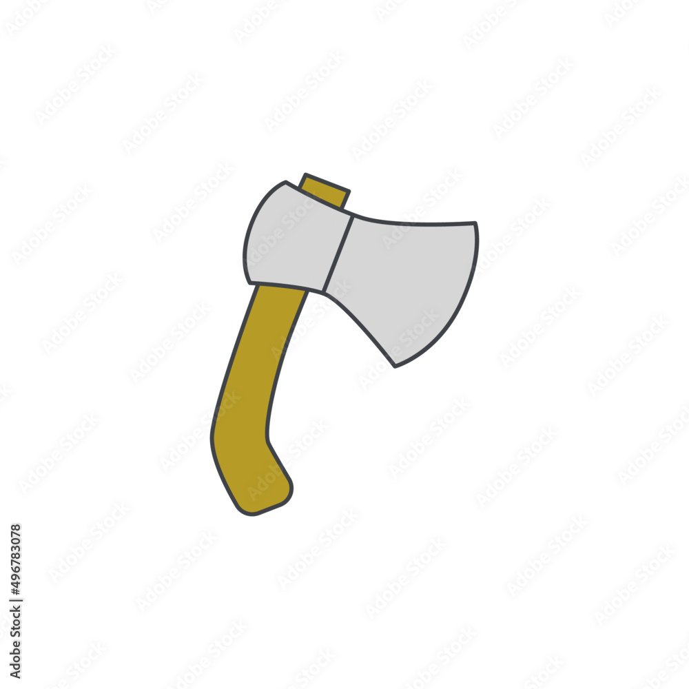 Axe icon in color icon, isolated on white background Axe icon in color icon, isolated on white background