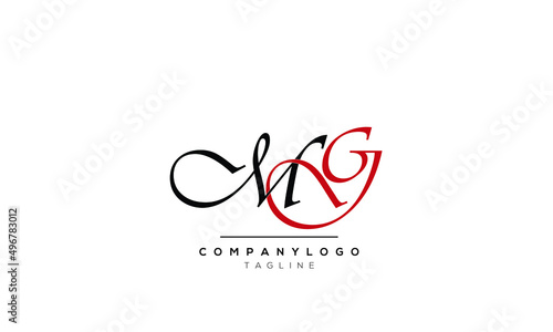 Alphabet letters Initials logo MG