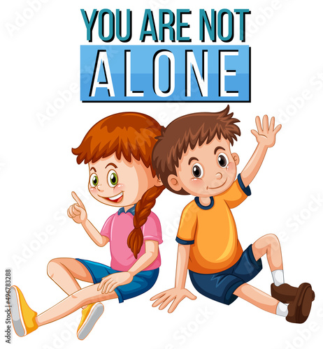 Poster design with boy and girl