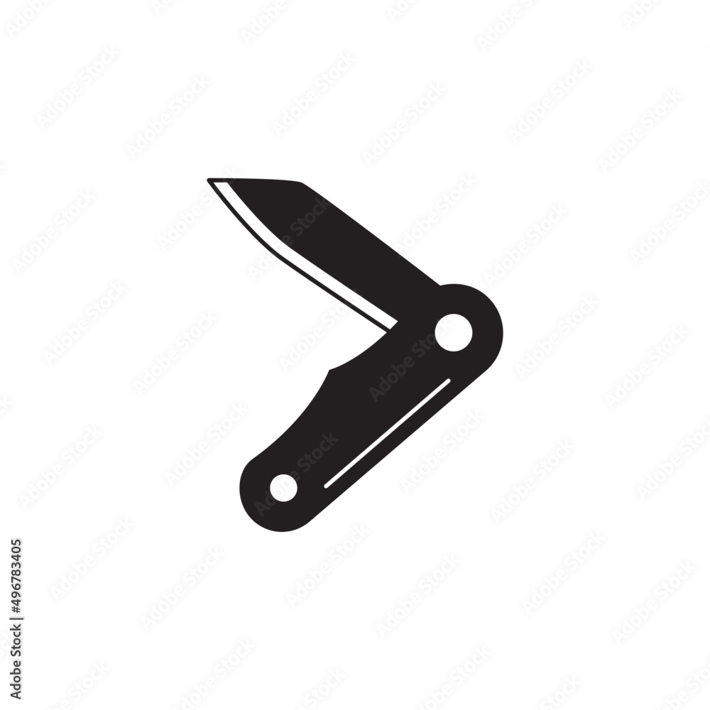 Outdoor knife, penknife icon in black flat glyph, filled style isolated on white background Outdoor knife, penknife icon in black flat glyph, filled style isolated on white background
