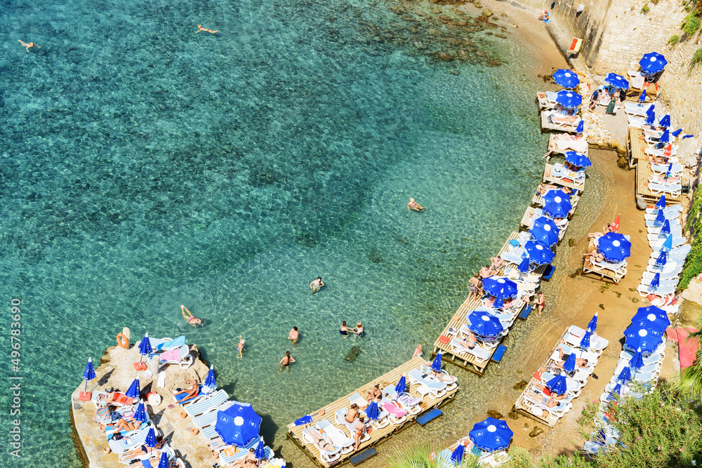 View of Mermerli Beach in Kaleici of Antalya, Turkey