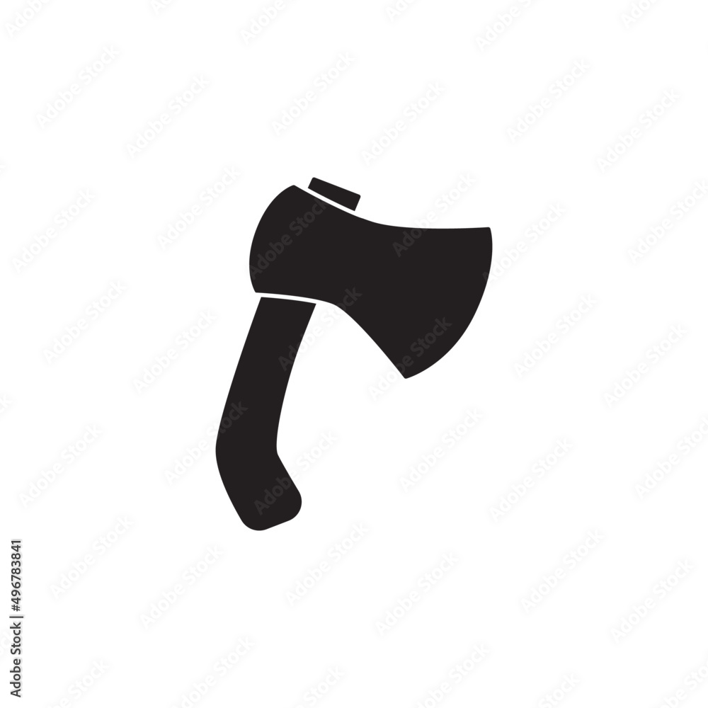 Axe icon in black flat glyph, filled style isolated on white background Axe icon in black flat glyph, filled style isolated on white background